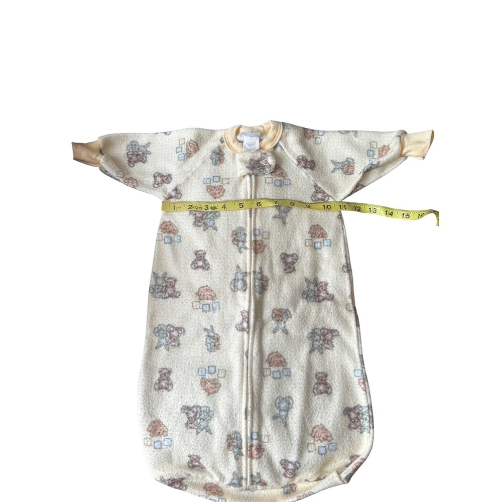 Vintage Carter's Baby Sleep Sack Teddy Bear Bunny Print One Size 21 Lbs As Is - Picture 3 of 7